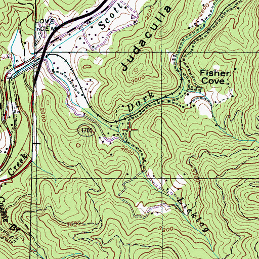Topographic Map of Licklog Creek, NC