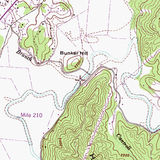 Topographic Map of Limekiln Branch, NC