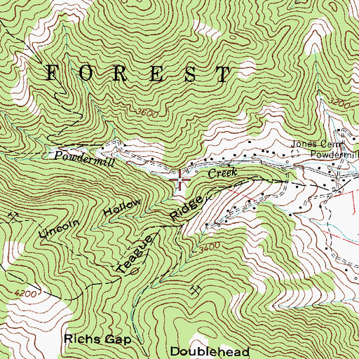 Topographic Map of Lincoln Hollow, NC