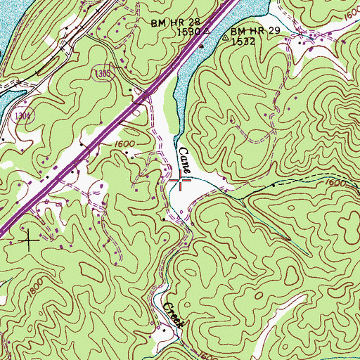 Topographic Map of Lindsey Branch, NC