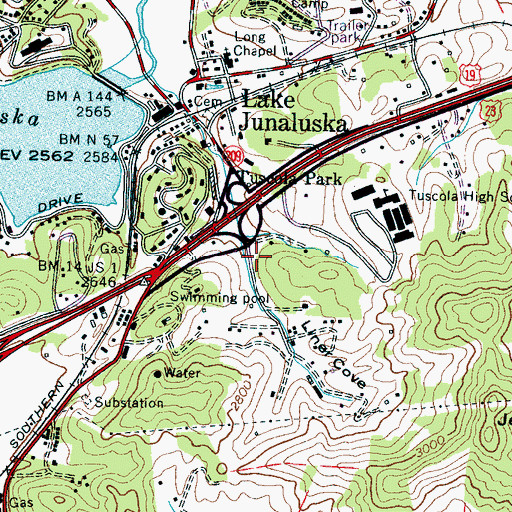 Topographic Map of Liner Cove, NC