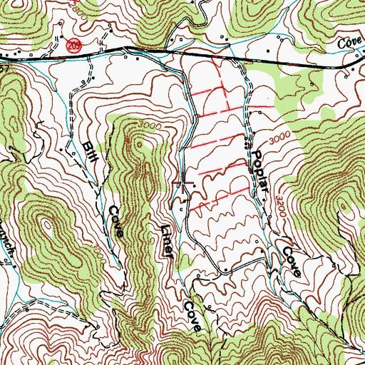 Topographic Map of Liner Cove, NC