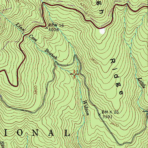 Topographic Map of Linn Cove Branch, NC