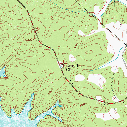 Topographic Map of Linville Church, NC