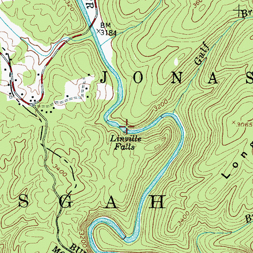 Topographic Map of Linville Falls, NC