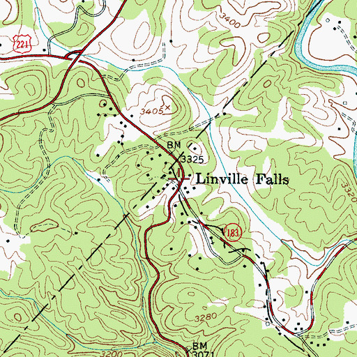 Topographic Map of Linville Falls, NC