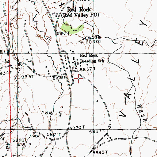 Topographic Map of Red Rock Day School, AZ