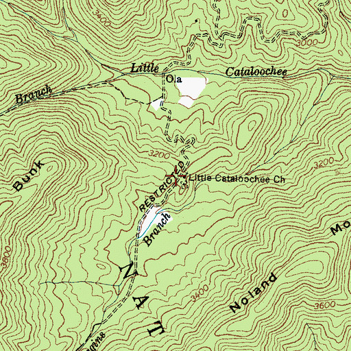 Topographic Map of Little Cataloochee Church, NC