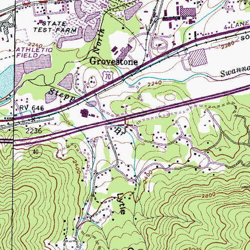 Topographic Map of Little Cove, NC