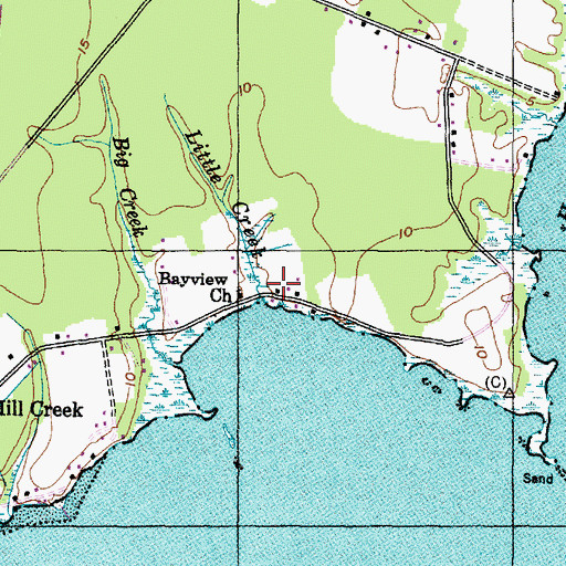 Topographic Map of Little Creek, NC