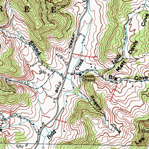 Topographic Map of Little Creek, NC
