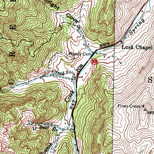 Topographic Map of Little Creek, NC