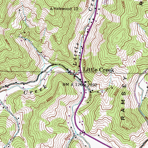 Topographic Map of Little Creek, NC