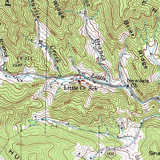 Topographic Map of Little Creek School, NC