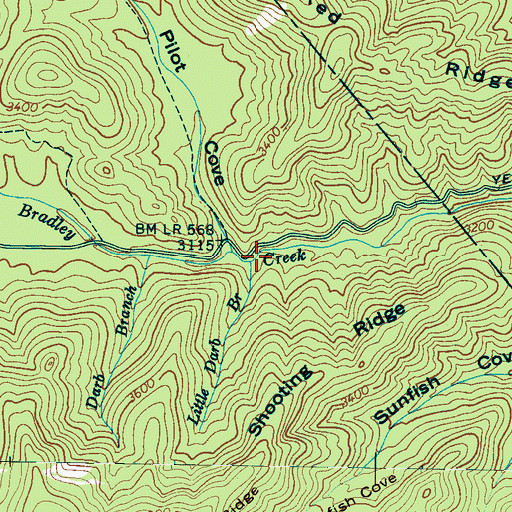 Topographic Map of Little Darb Branch, NC