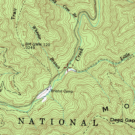 Topographic Map of Little Fires Creek, NC