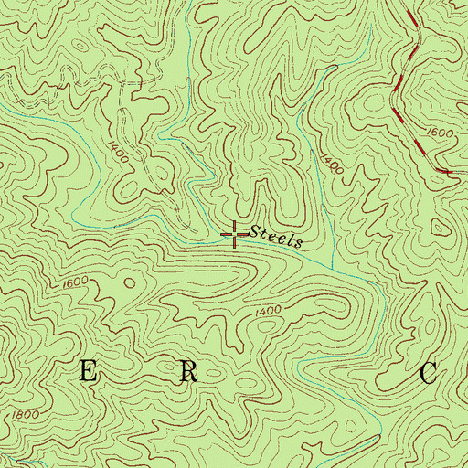 Topographic Map of Little Fork, NC
