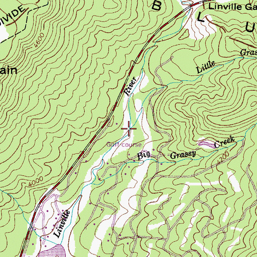 Topographic Map of Little Grassy Creek, NC