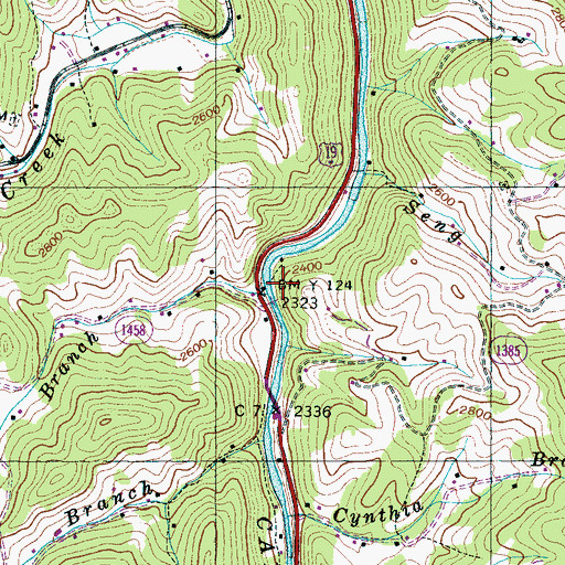 Topographic Map of Little Hensley Branch, NC