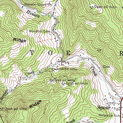 Topographic Map of Little Henson Creek, NC