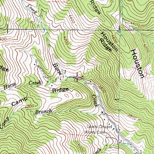 Topographic Map of Little Horse Creek, NC