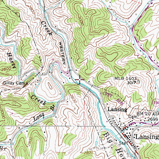 Topographic Map of Little Horse Creek, NC