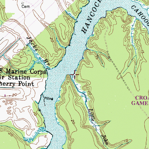 Topographic Map of Little John Creek, NC