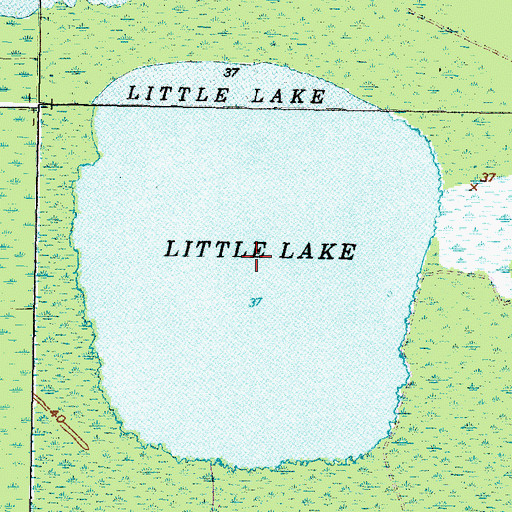 Topographic Map of Little Lake, NC