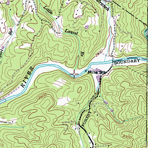 Topographic Map of Little Laurel Branch, NC