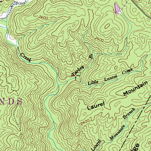 Topographic Map of Little Laurel Creek, NC