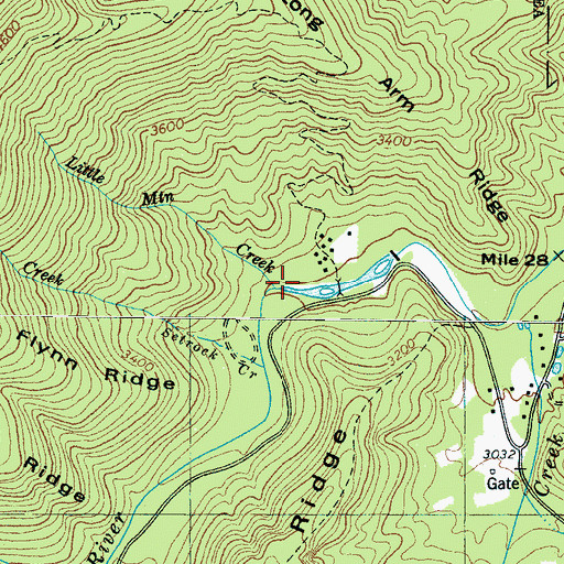 Topographic Map of Little Mountain Creek, NC