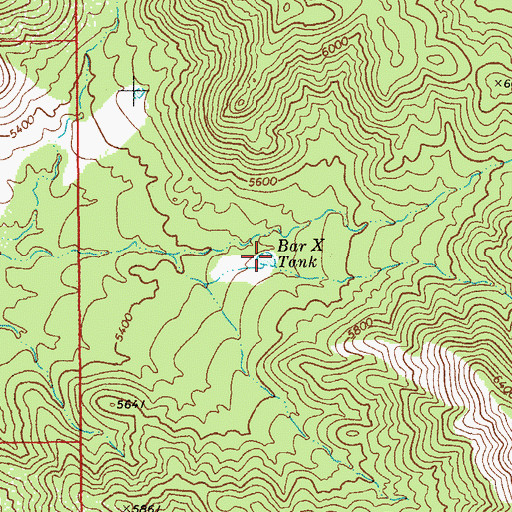 Topographic Map of Bar X Tank, AZ