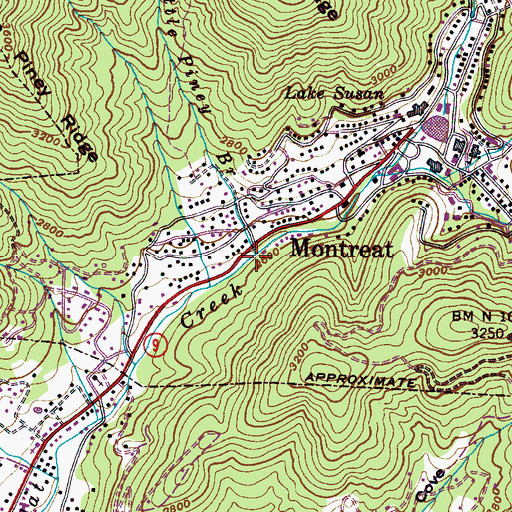 Topographic Map of Little Piney Branch, NC