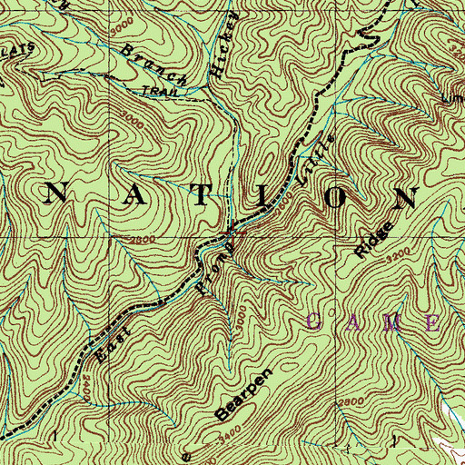 Topographic Map of Little Prong, NC