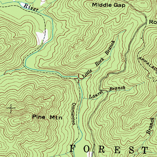 Topographic Map of Little Rock Branch, NC