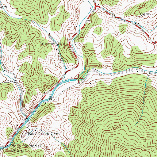 Topographic Map of Little Rock Creek, NC