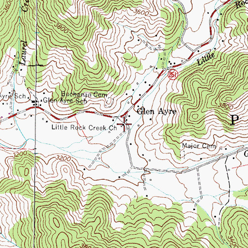 Topographic Map of Little Rock Creek Church, NC