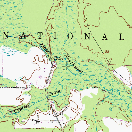 Topographic Map of Little Run, NC