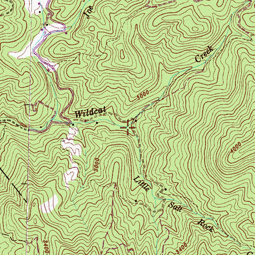 Topographic Map of Little Salt Rock Creek, NC