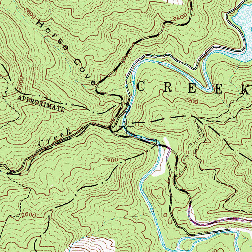 Topographic Map of Little Santeetlah Creek, NC