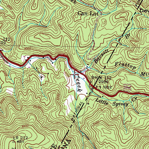 Topographic Map of Little Spivey Creek, NC