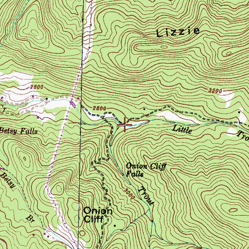 Topographic Map of Little Trout Creek, NC