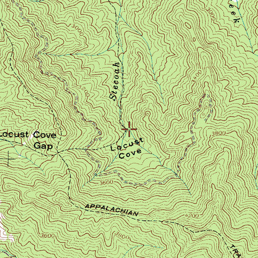 Topographic Map of Locust Cove, NC