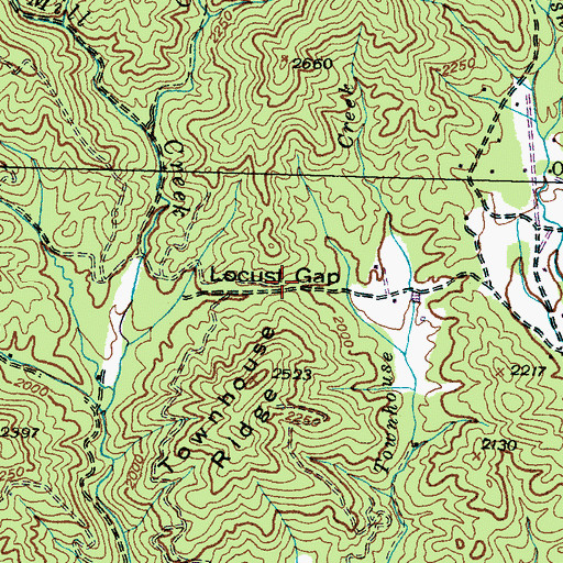 Topographic Map of Locust Gap, NC