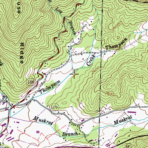 Topographic Map of Locust Log Branch, NC