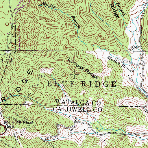 Topographic Map of Locust Ridge, NC