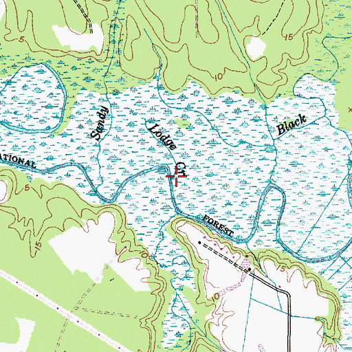 Topographic Map of Lodge Creek, NC