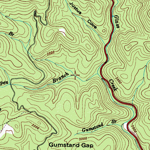 Topographic Map of Log Hollow Branch, NC