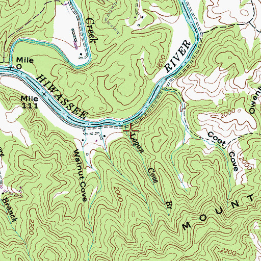 Topographic Map of Logan Cove, NC
