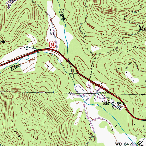 Topographic Map of Logan Creek, NC
